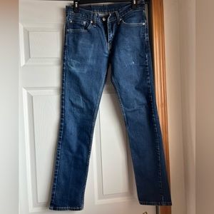 Men’s Levi Strauss Blue Wash Jeans Style 511 Size 29 Waist 32 Length